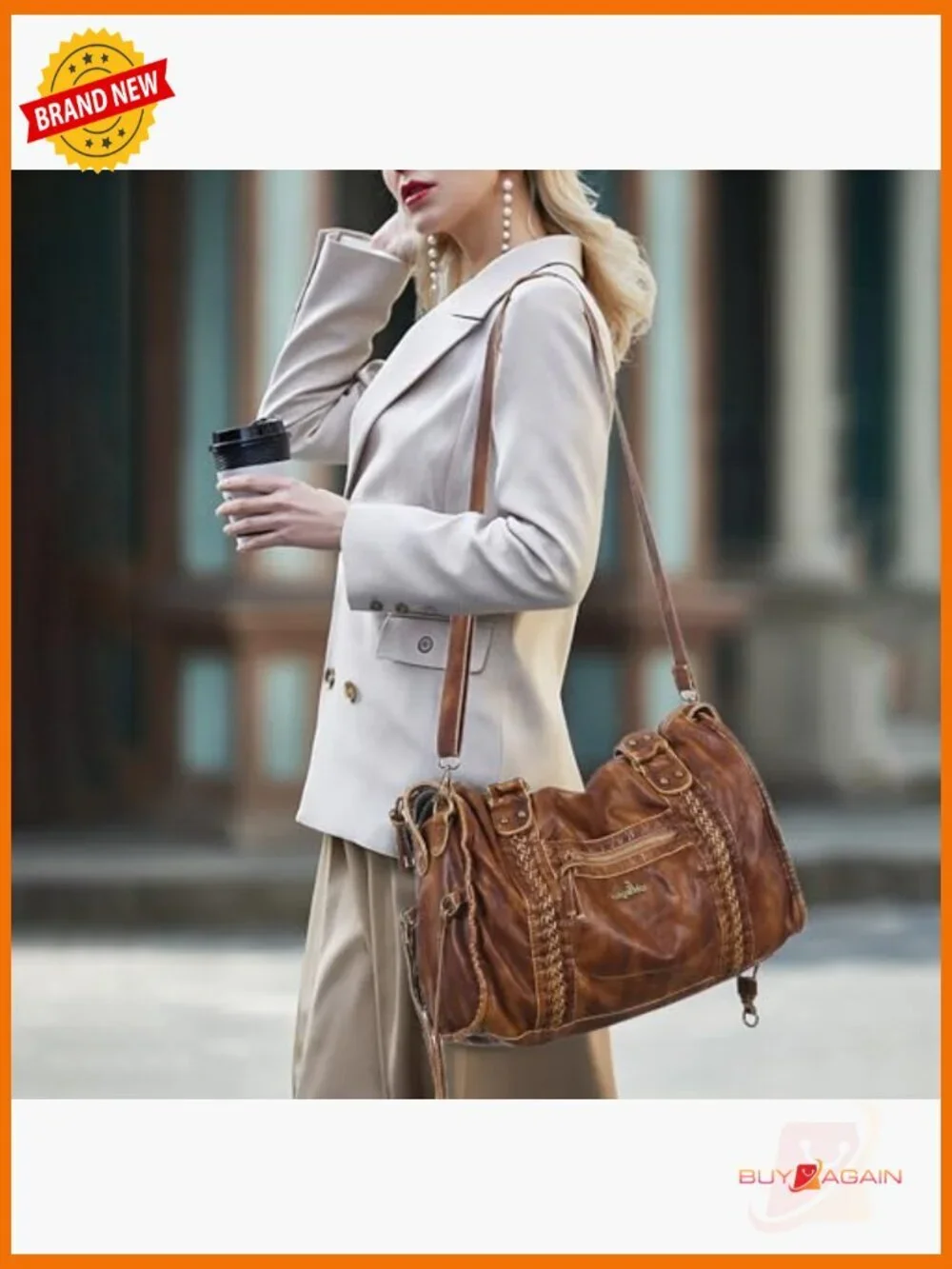 Vegan Leather Large Hobo Satchel Tote Shoulder Bag for Women